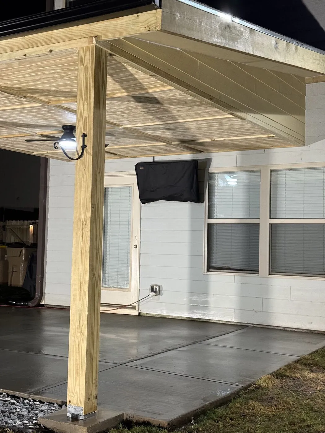 Covered patio from the yard