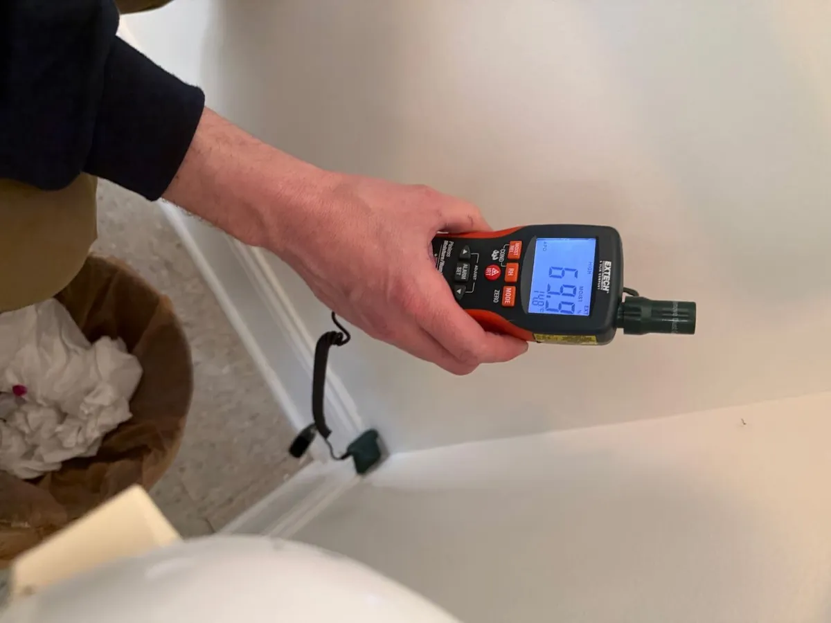 Checking moisture after a leak