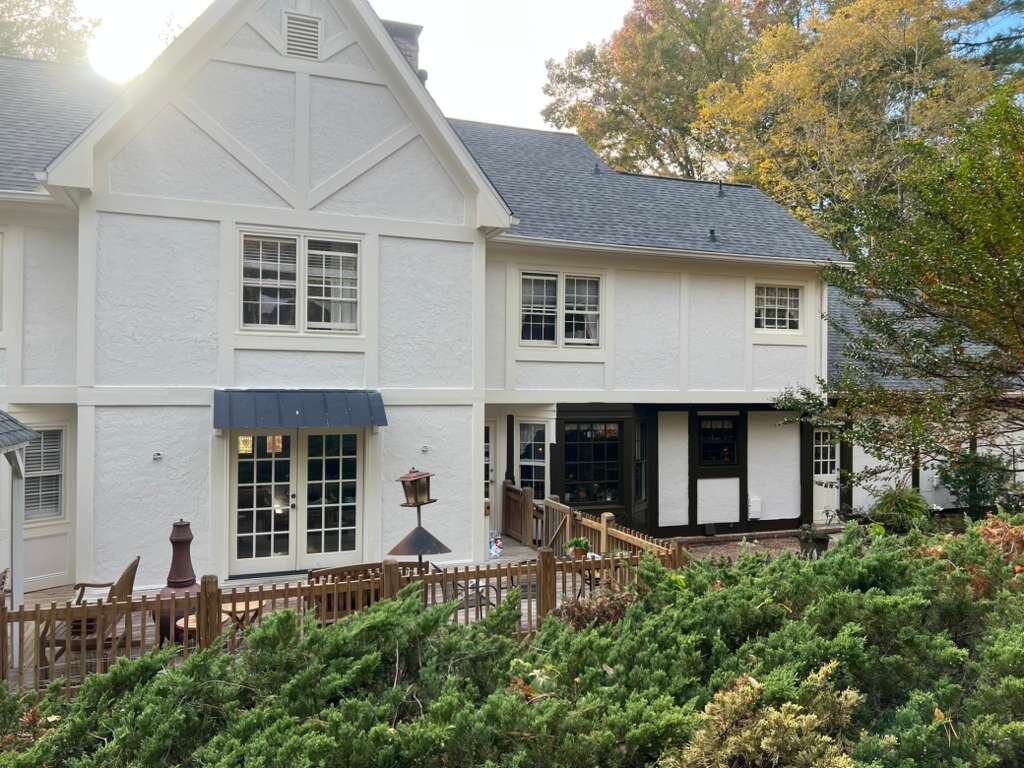 Clean white home exterior