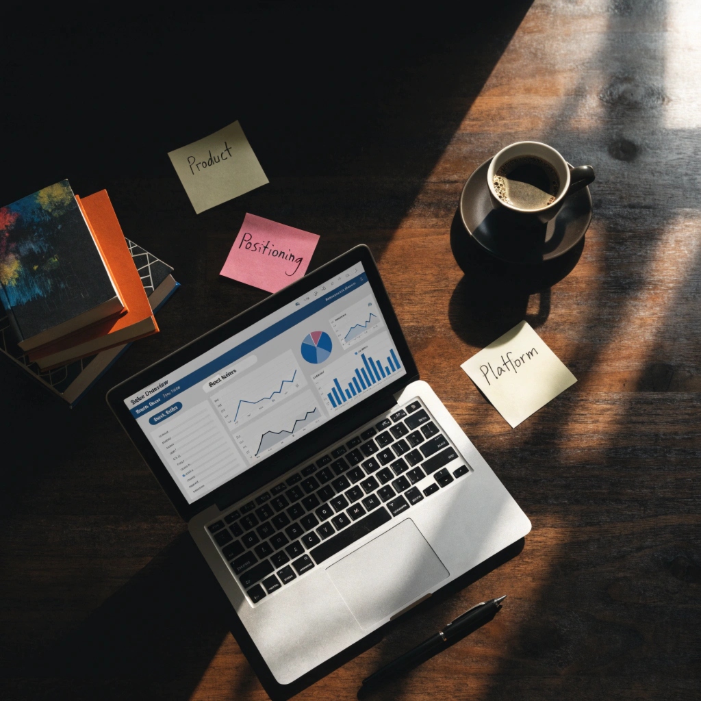 desk with three P's