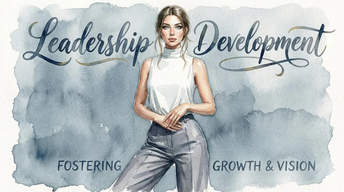 Confident female leader conveying strong leadership presence.