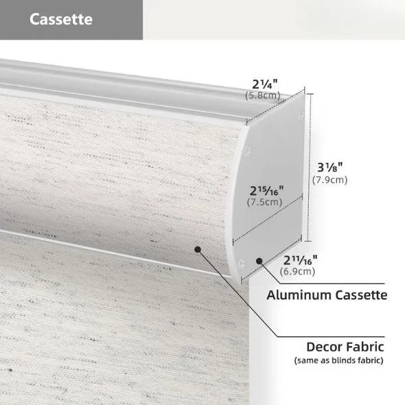 Cassette Valance Light Filtering Roller Shades 70% Blackout Linen