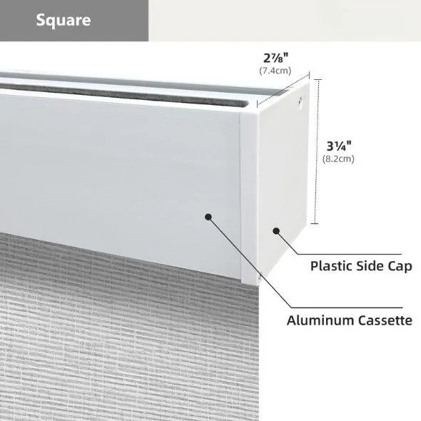 Square Valance Roller Shades 100% Blackout Safari