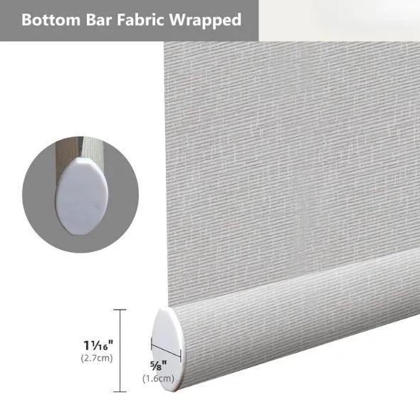 Fabric Wrapped Standard Bottom Bar Roller Shades 100% Blackout Safari