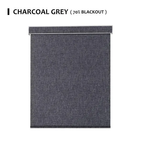 Charcoal Grey Fabric Light Filtering Roller Shades 60%/70% Blackout Twilight