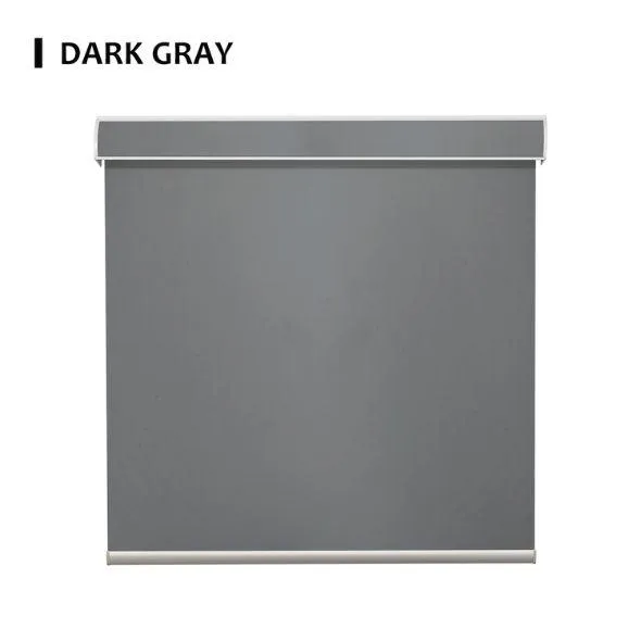 Dark Gray Fabric Roller Shades 100% Blackout Vinyl