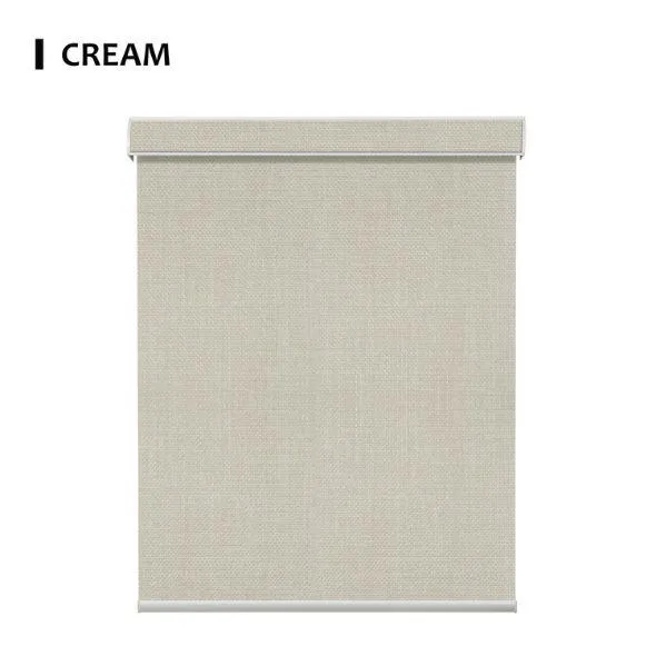 Cream Fabric Roller Shades 100% Blackout Vigor
