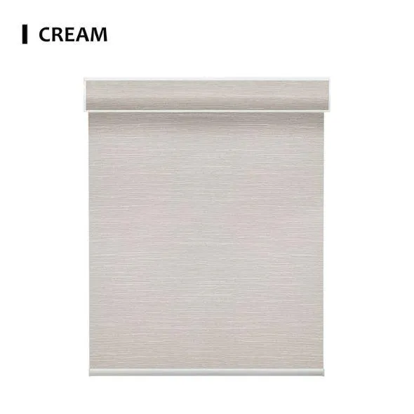 Cream Fabric Roller Shades 100% Blackout Essential
