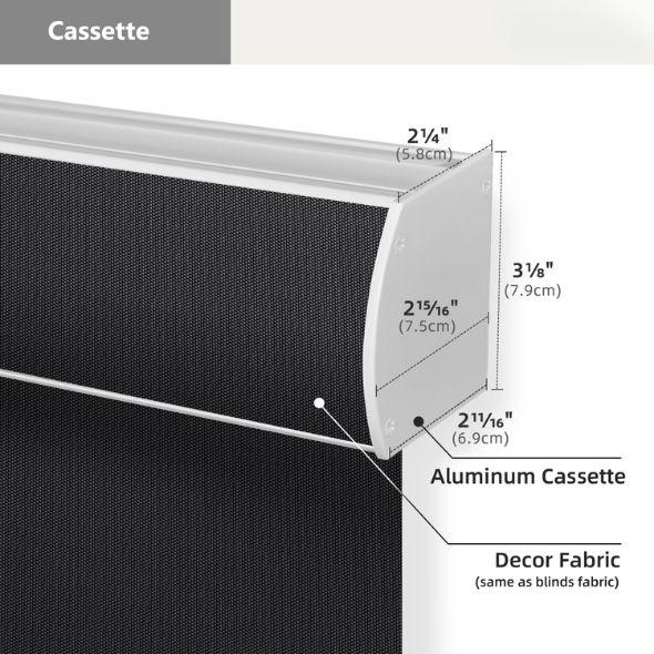 Cassette Valance Light Filtering Solar Shades 1%/3%/5% Openness Aventus