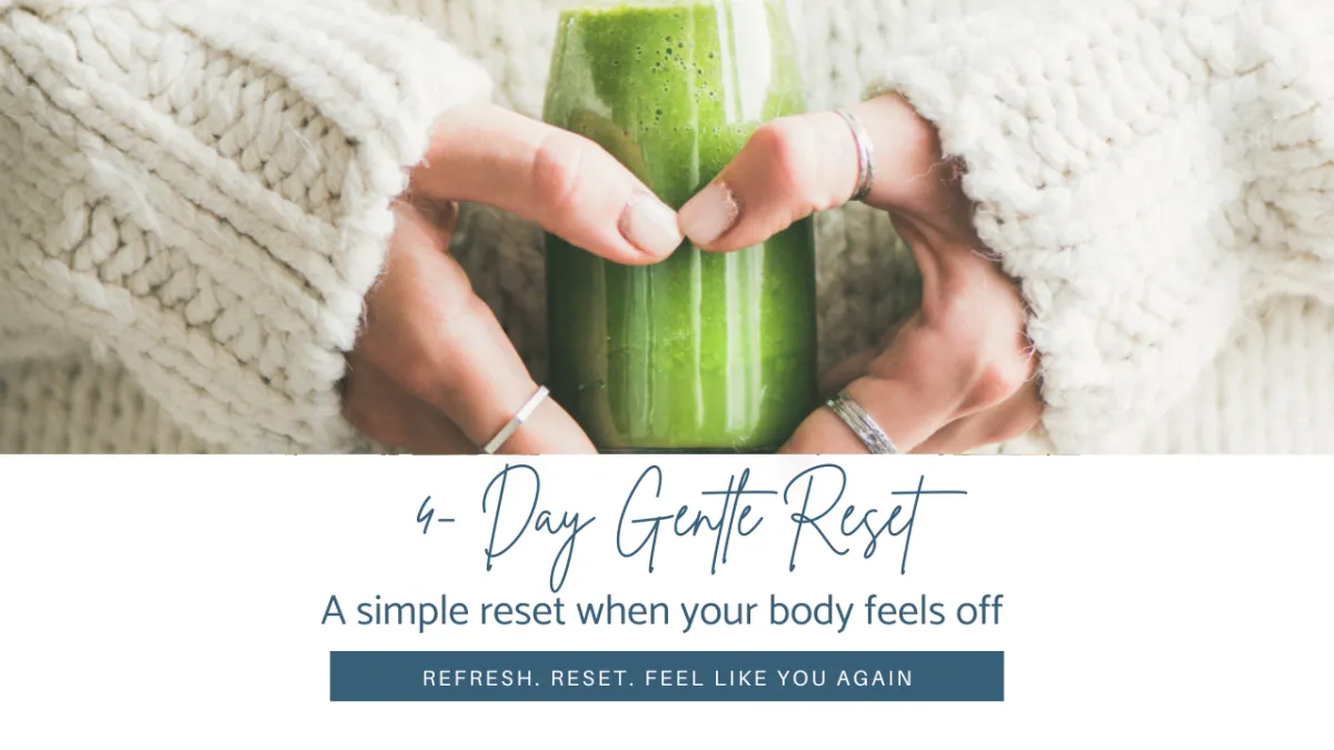 Detox guide showing recipes, meal plan and stress relief tools