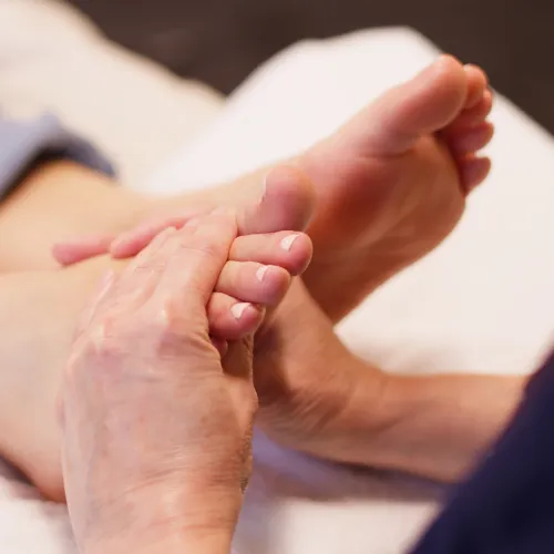 Reflexology treatments in the garden in Hitchin