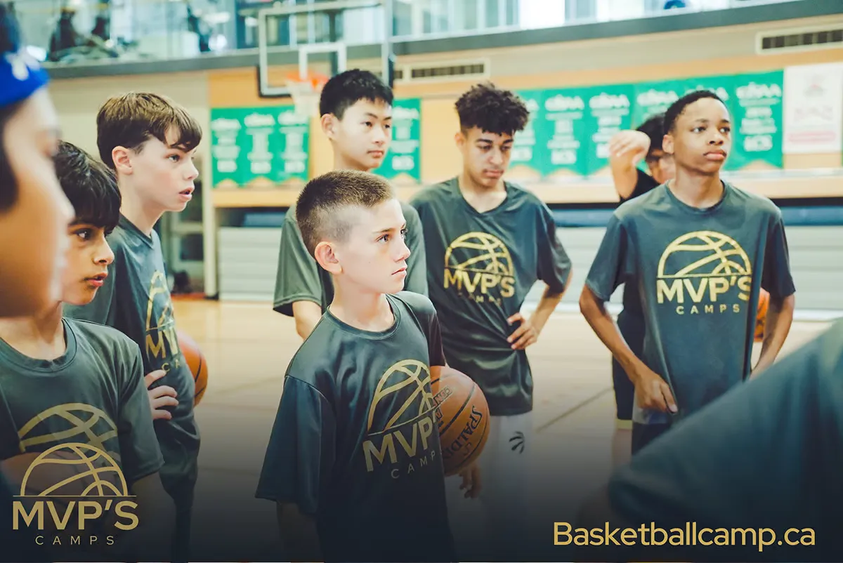 Youth athletes executing explosive vertical jump training during elite basketball development session