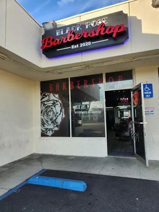 Black Rose Barbershop Established in 2020 Front Of Shop