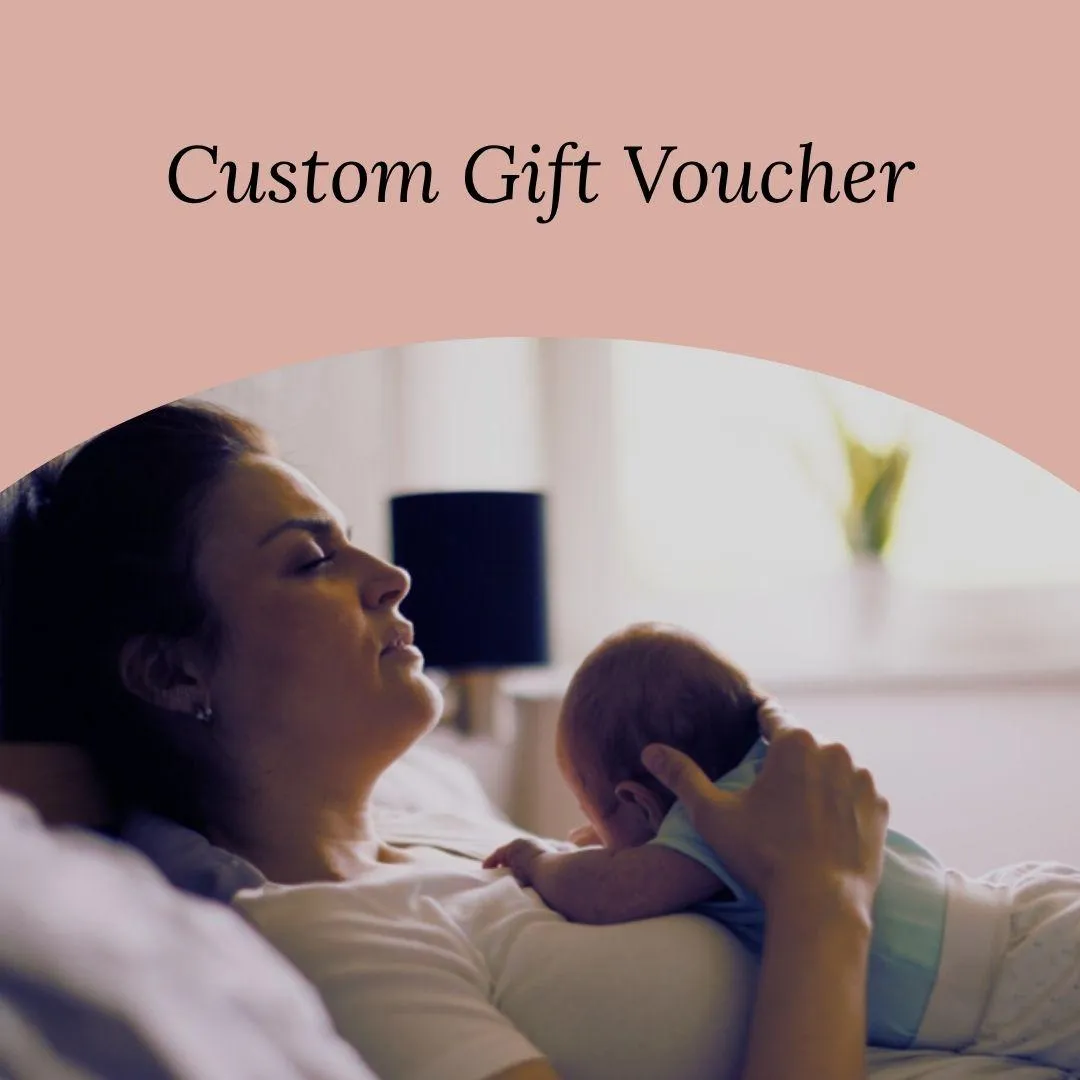 lying woman holding baby