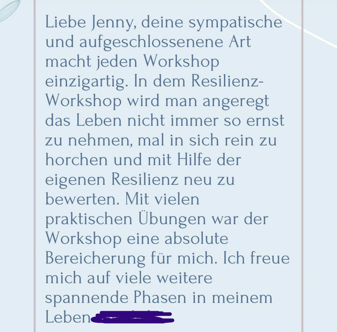 Tolles Kundenfeedback für Jenny von Ownya