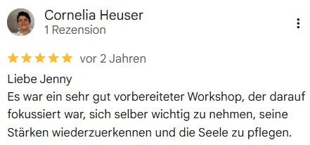 Tolles Kundenfeedback für Jenny
