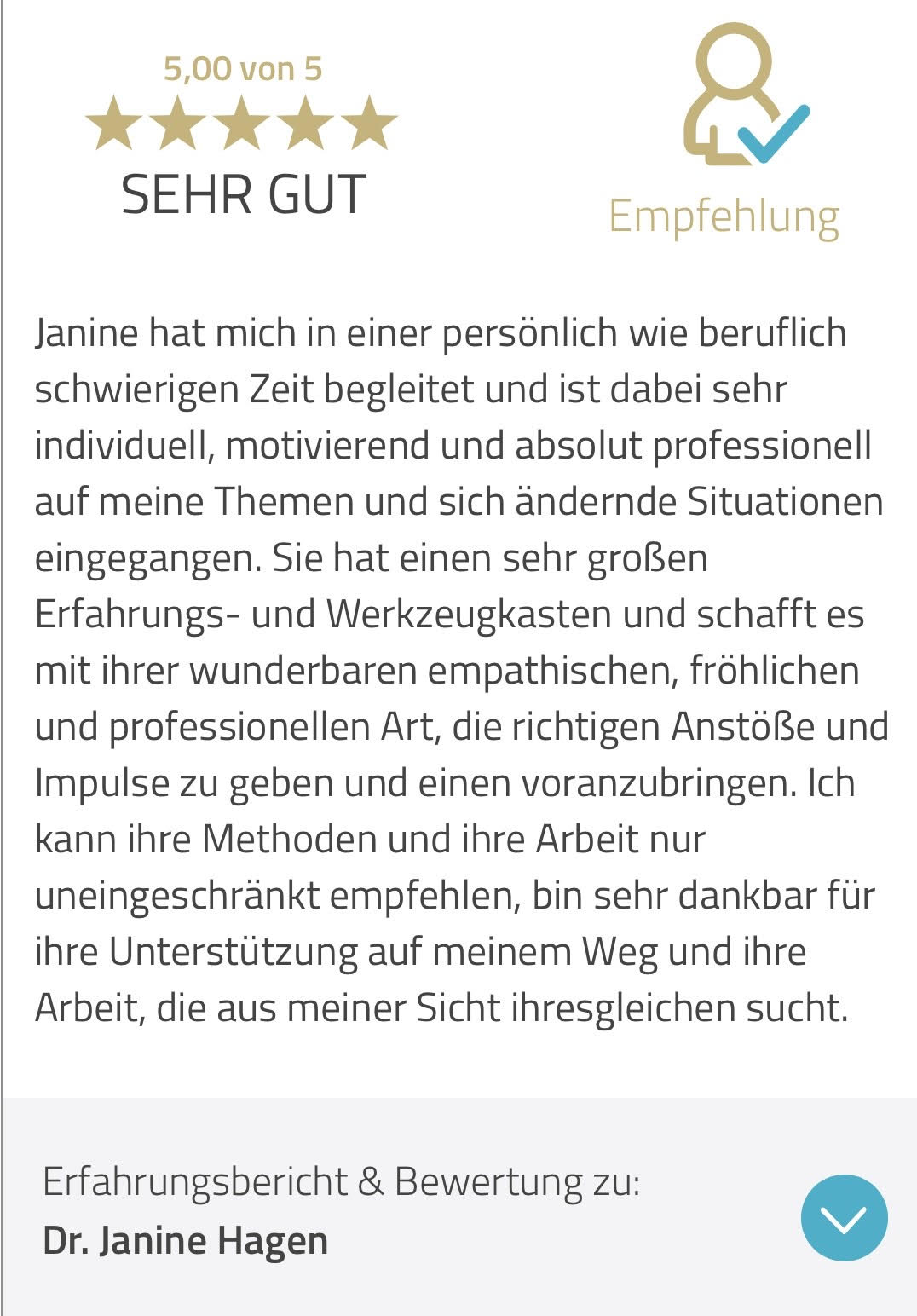 Janine Hagens zufriedene Kunden