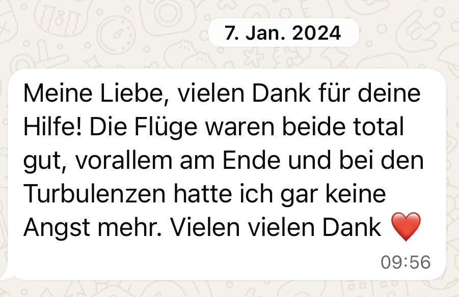 Janines Klientin Luisa hat keine Flugangst mehr