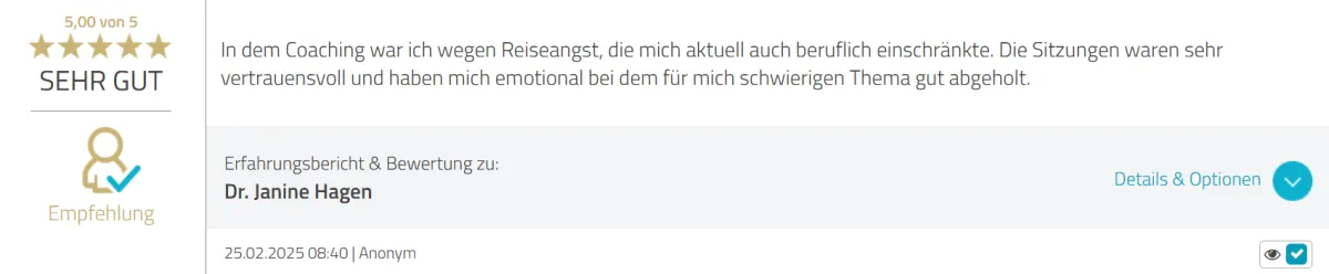 Janines zufriedene Kundin