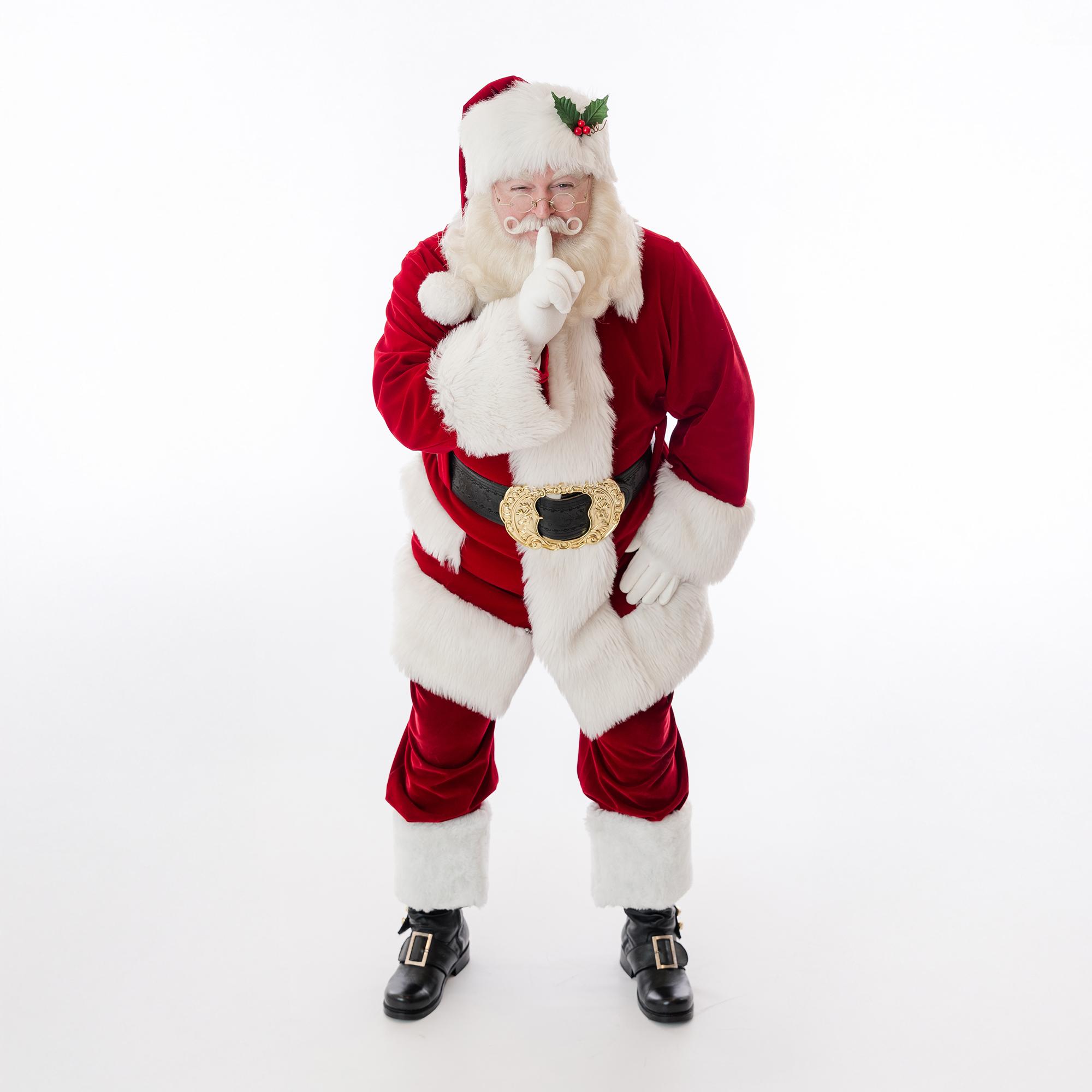 Santa with a child during a mini session