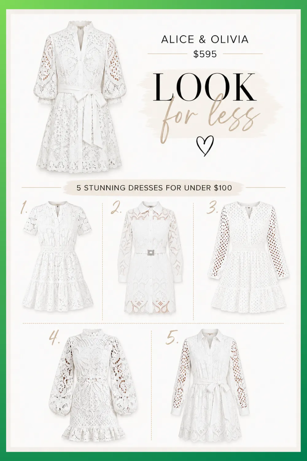 Eyelet Embroidery Mini Dress | Alice Olivia Look for Less