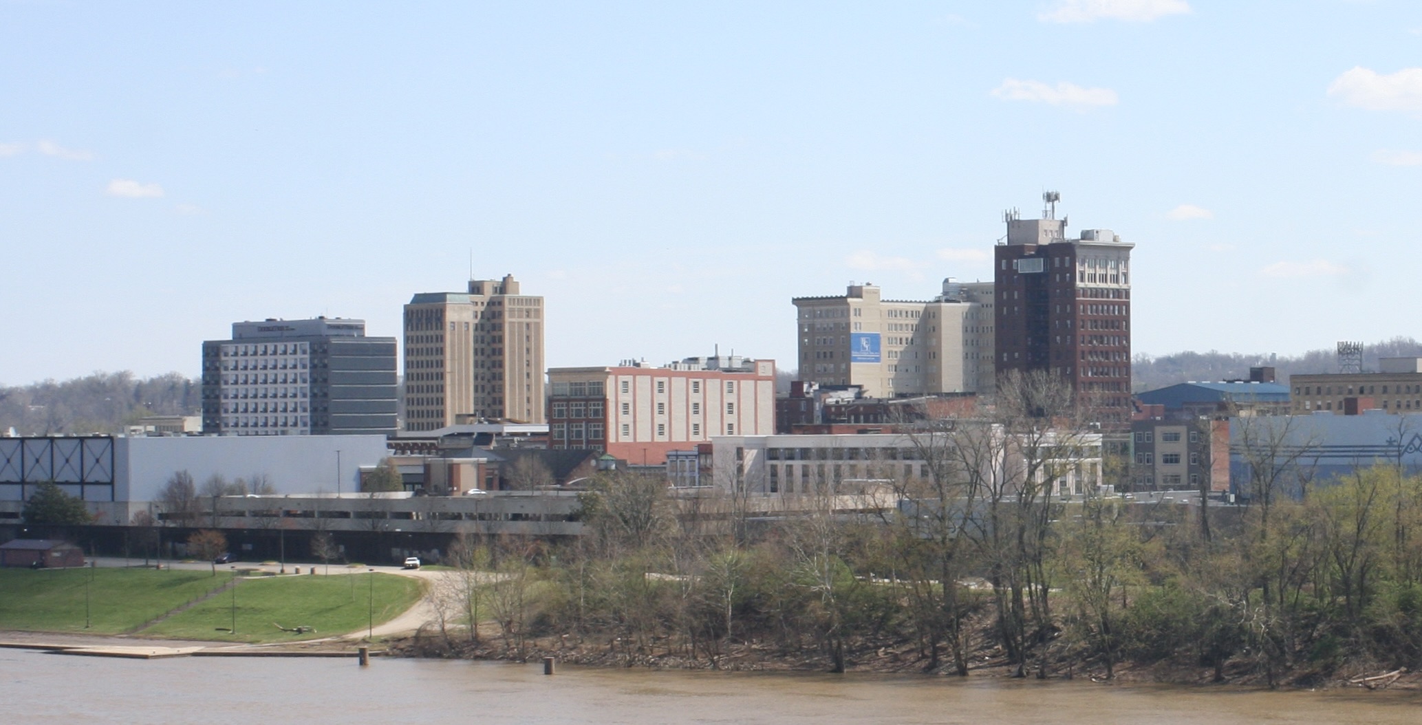 Downtown Huntington, West Virginia skyline along the Ohio River