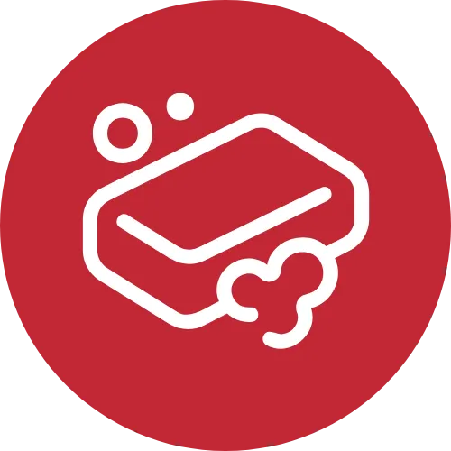 Bathtub drain with soap bubbles icon