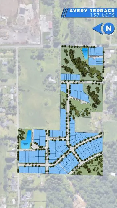 Site Plan for Avery Terrace Land Development project
