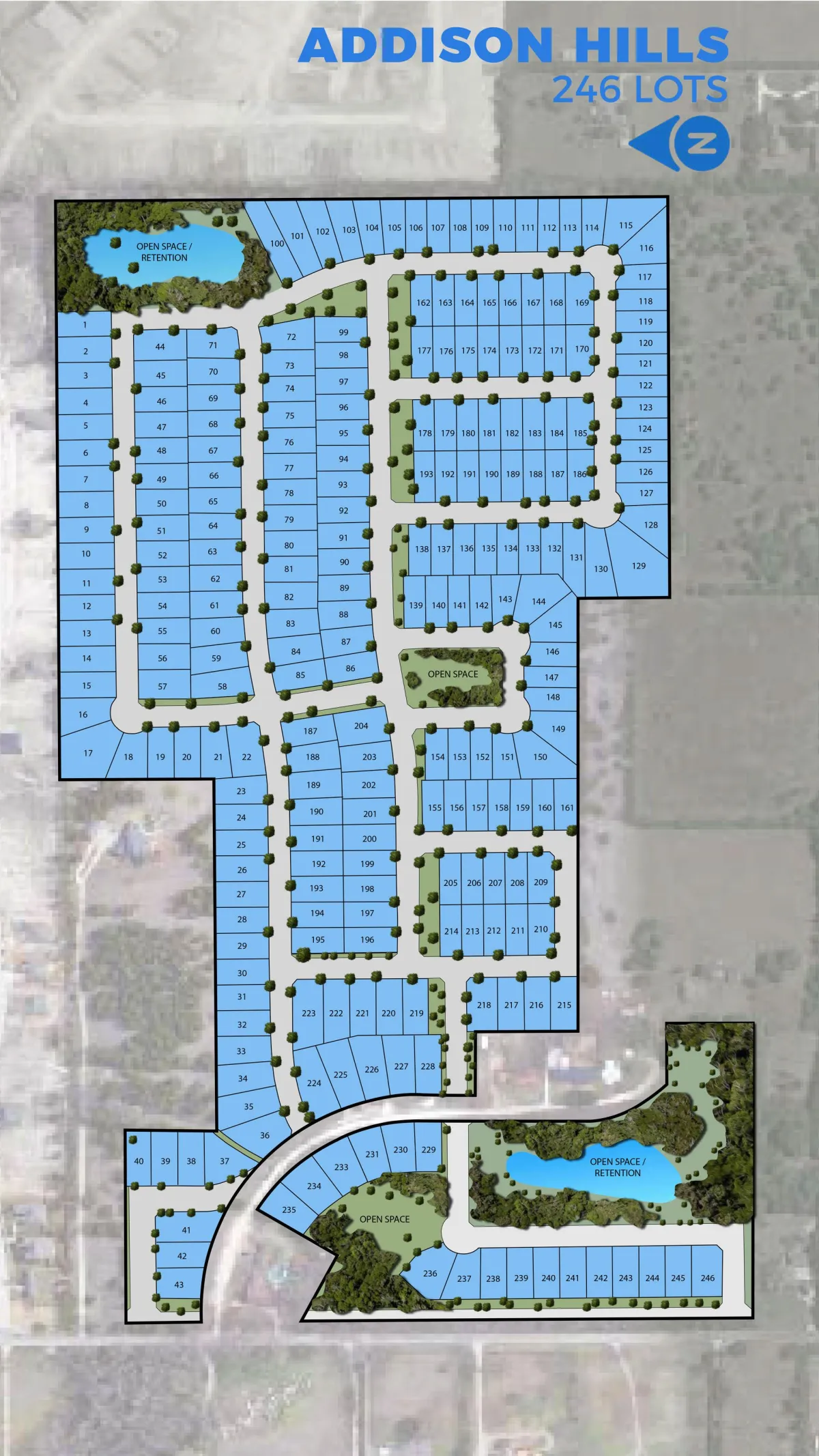 Site Plan for Addison Hills Land Development project