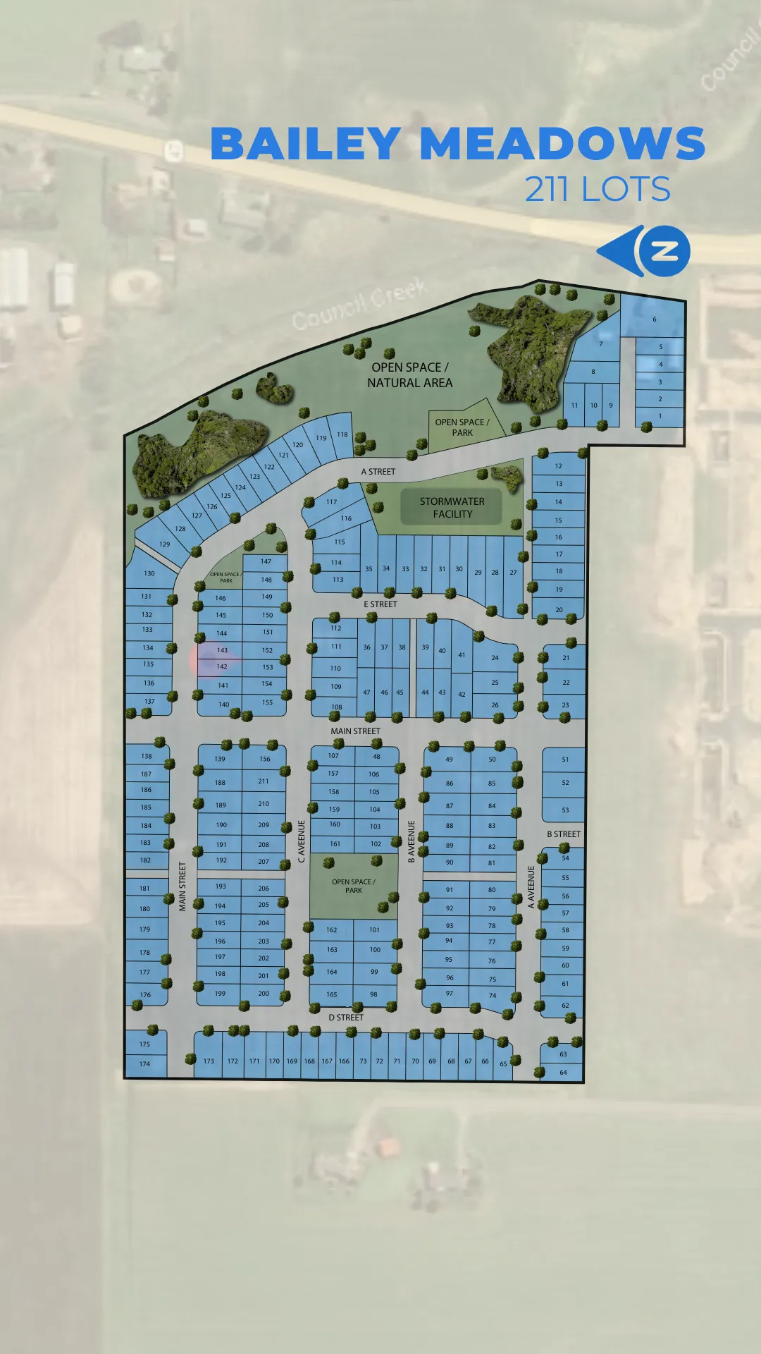 Site plan for River Bend land development project