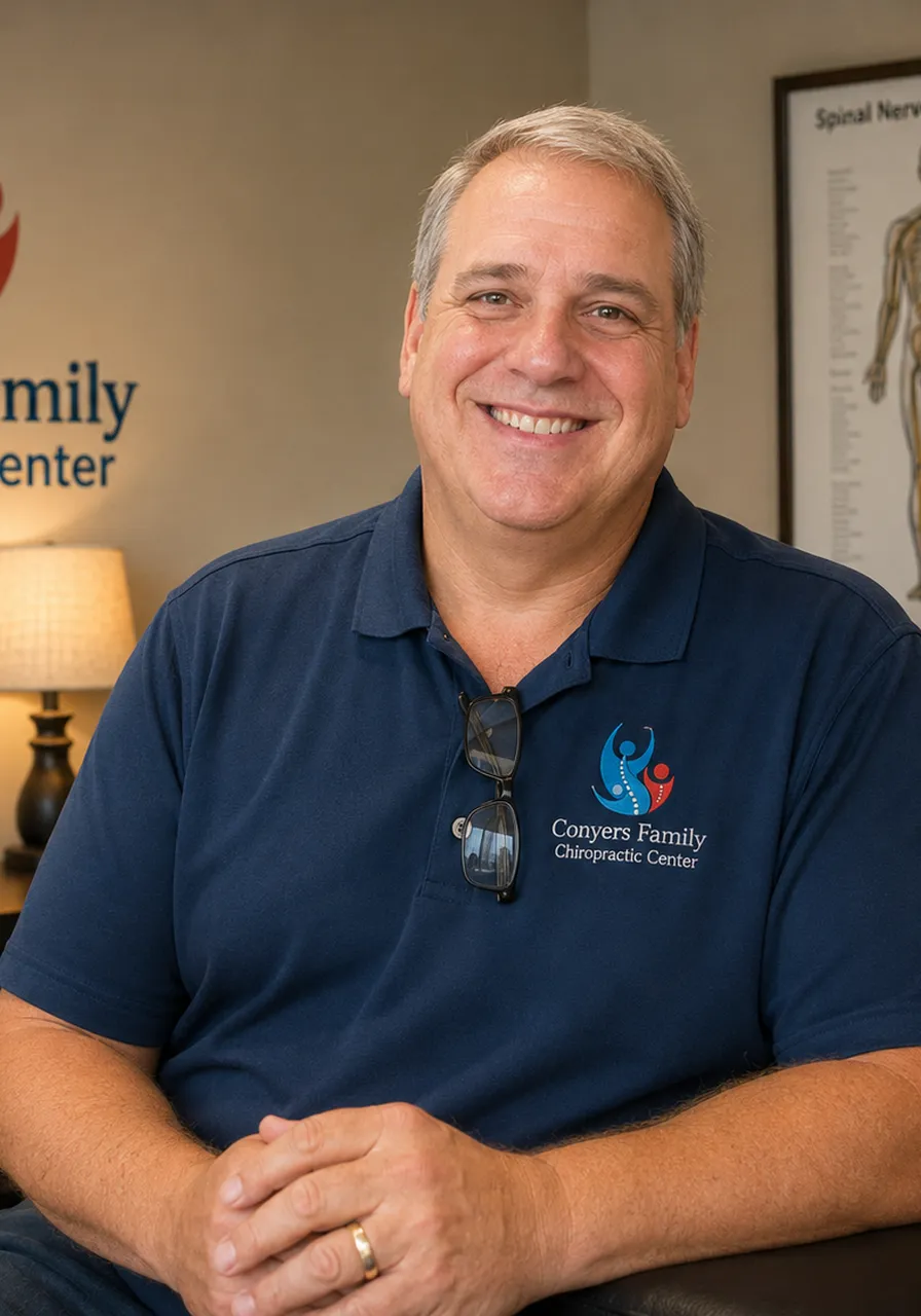 Dr. Boscher in the Conyers Family Chiropractic clinic