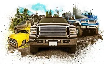 images of trucks depicting online advertising focus