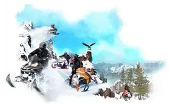 snowmobiles on mountain