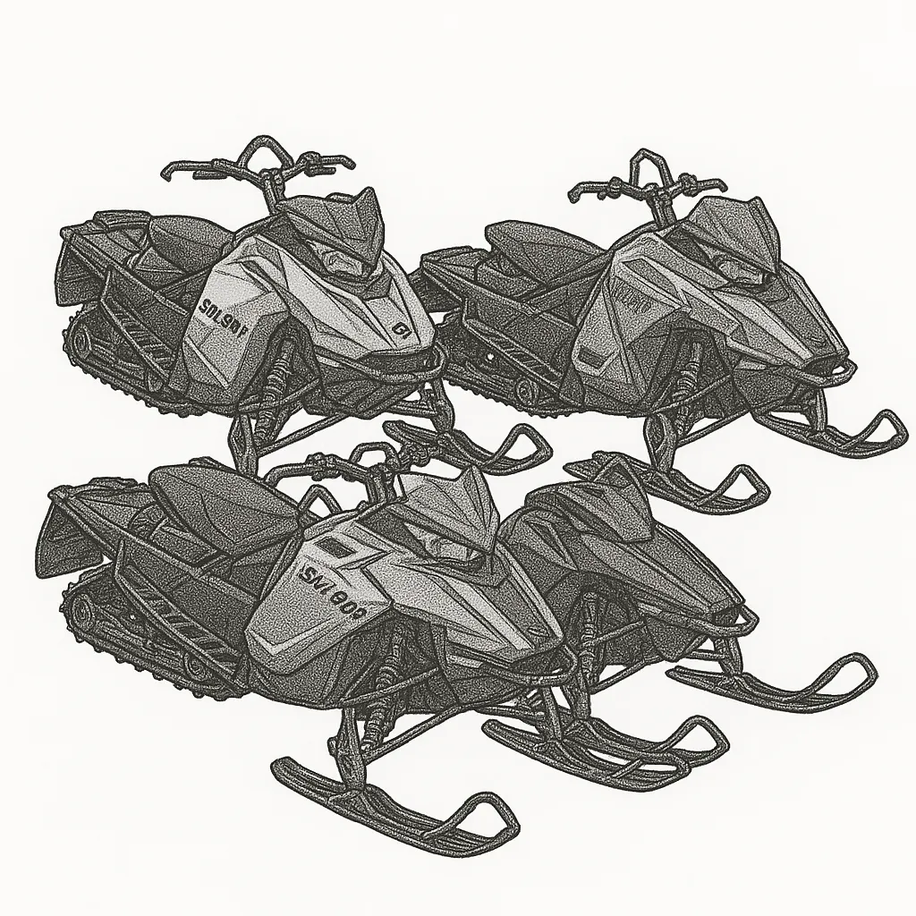 sketches of snowmobiles to illustrate online advertising focus