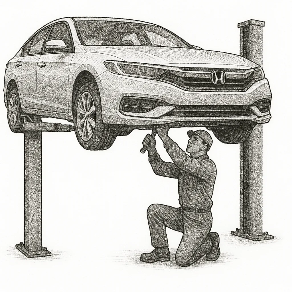 sketch of service repair mechanic to illustrate online advertising service