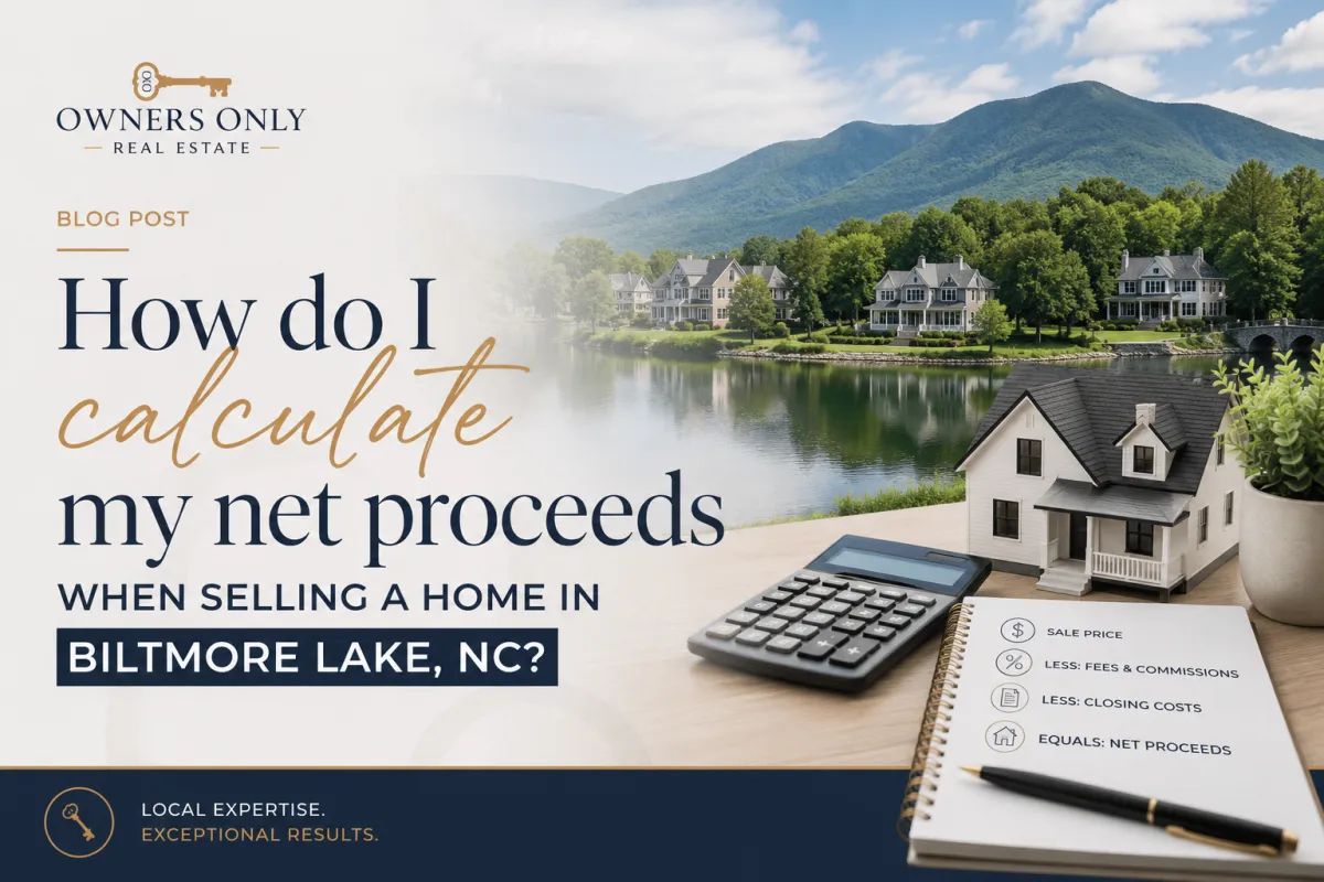 Professional view of a lakeside home in Biltmore Lake, NC
