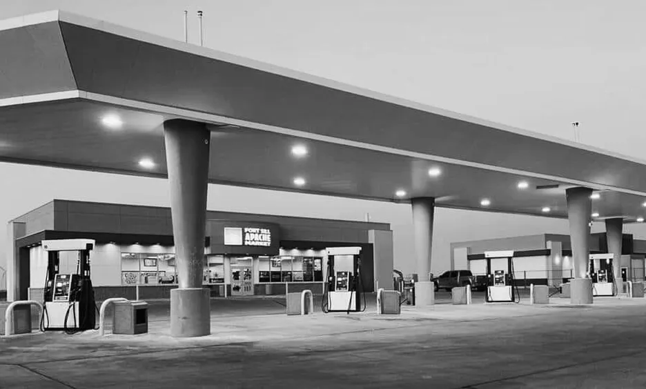 Fort Sill Apache convenience store and gas station, showcasing community-owned enterprise supporting economic growth and tribal sovereignty.