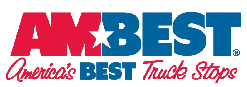 AM BEST logo representing America's Best Truck Stops, highlighting convenience for travelers and truckers at Chiricahua Apache Plaza.