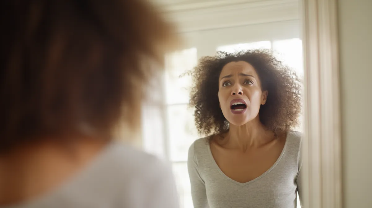Woman shouting during an emotional confrontation, representing intense anger, conflict, and the need for healthier ways to respond.
