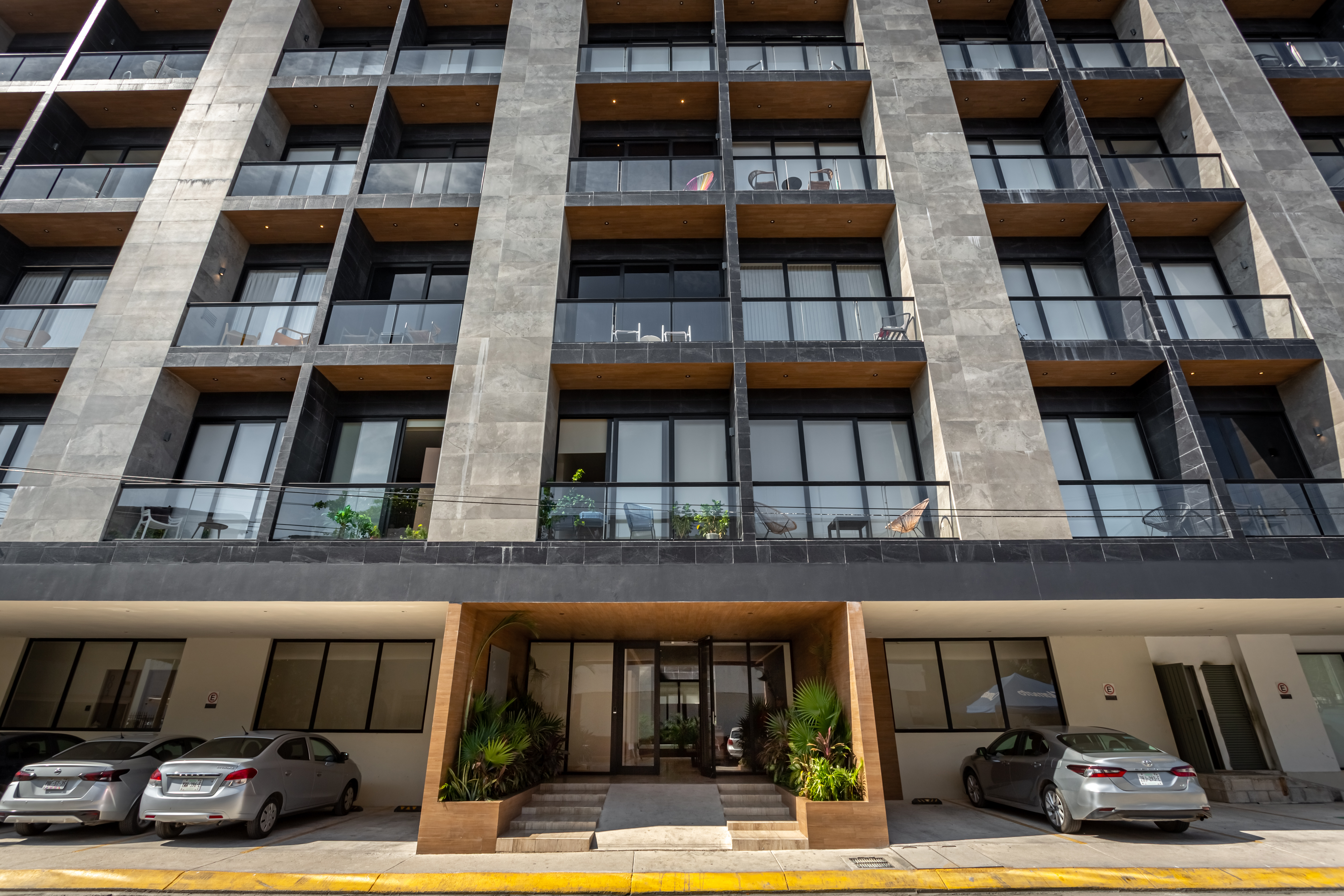 Musa del Carmen condominium building in Playa del Carmen Mexico near 5th Avenue
