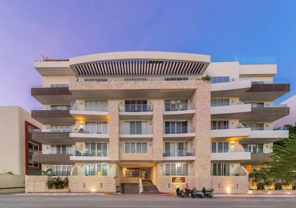 Musa del Carmen condominium building in Playa del Carmen Mexico near 5th Avenue