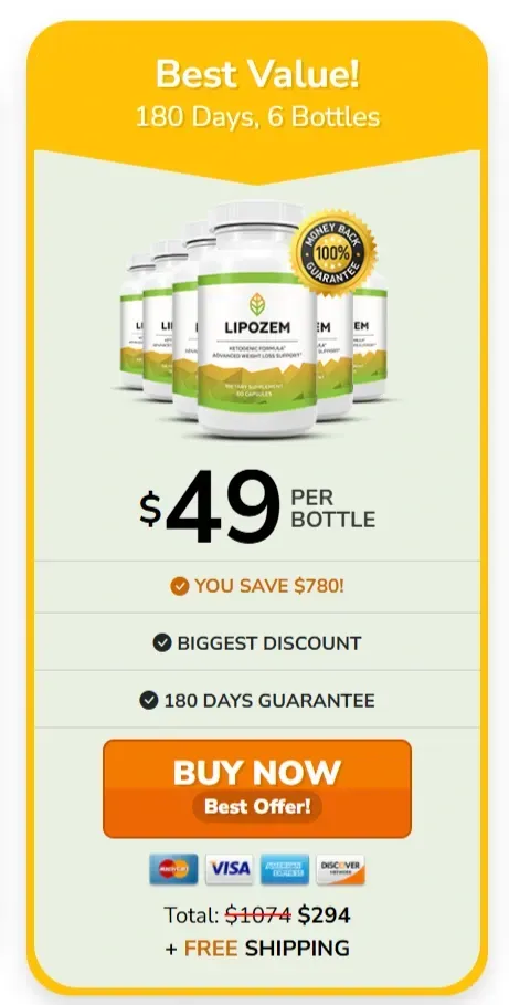 lipozem price six bottle