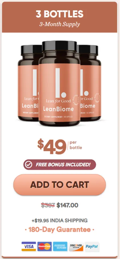 leanbiome three bottle price
