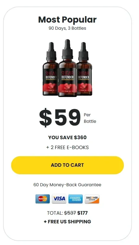 sugar defender 3 bottle price