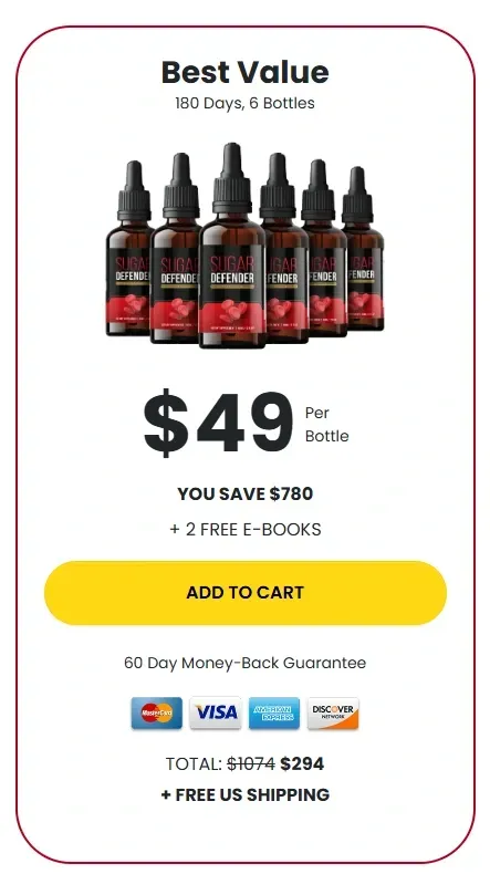 sugar defender 6 bottle price