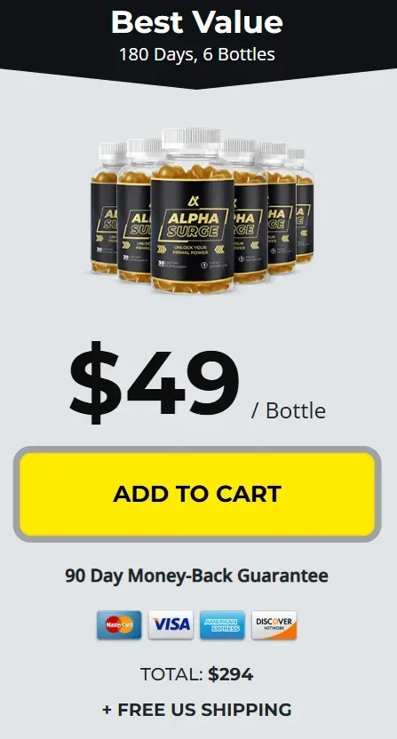 Alpha Surge six bottle price