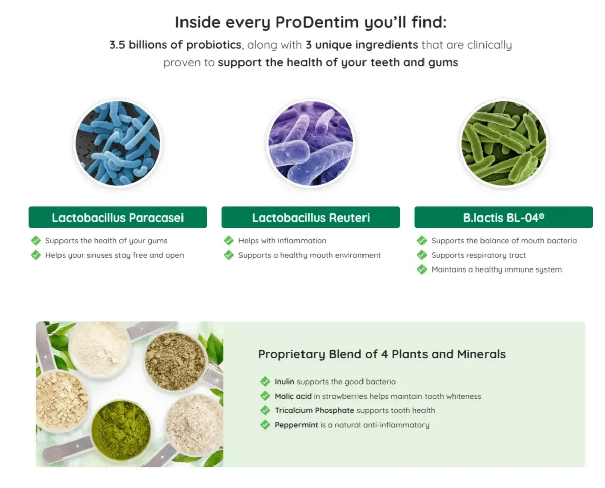 Ingredients prodentim
