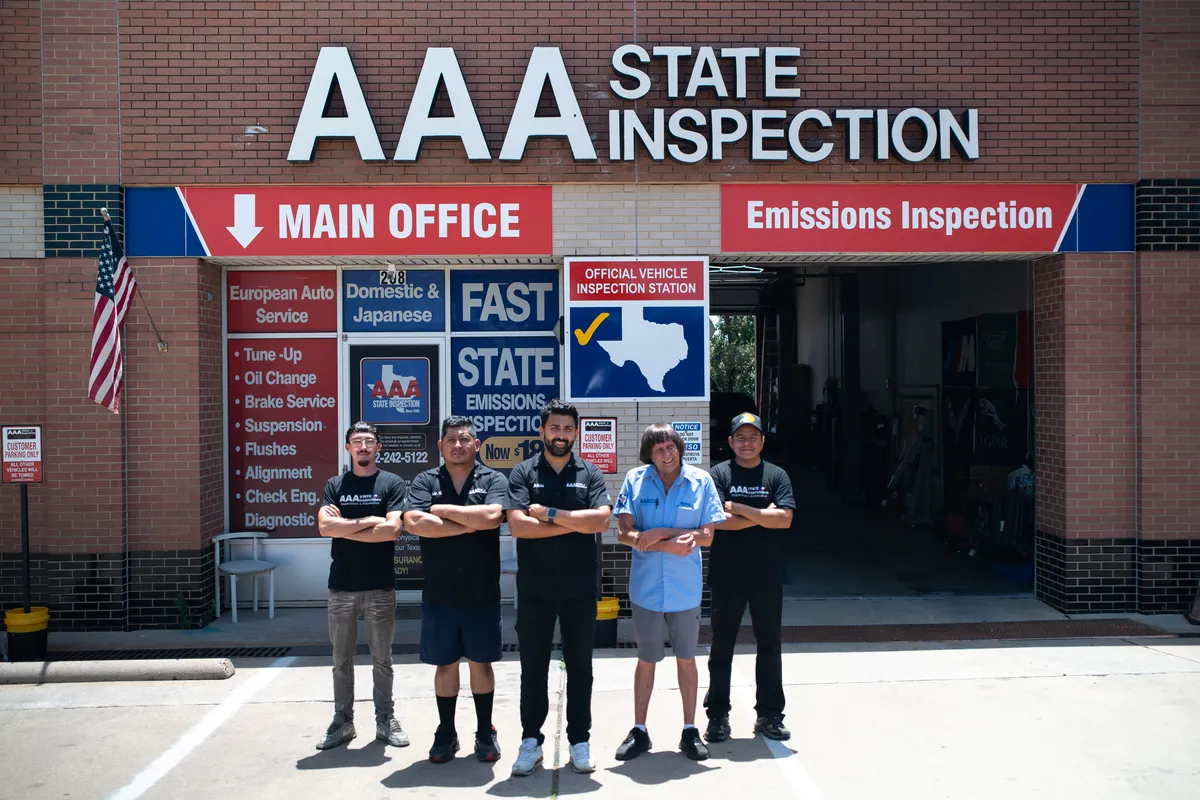 Photo placeholder — upload a real AAA State Inspection team or shop photo