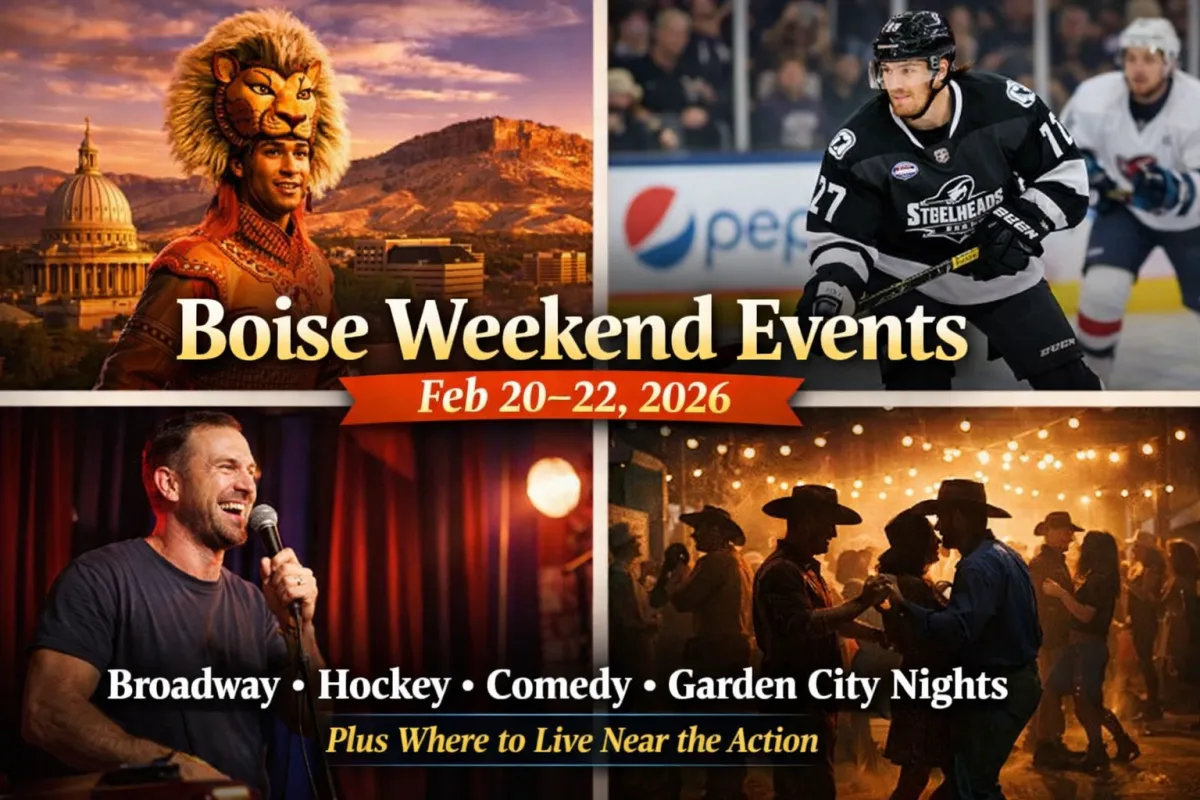 Boise Weekend Guide (Feb 20–22, 2026): Broadway, Hockey, Comedy & Garden City Nights + Where to Live Near the Action