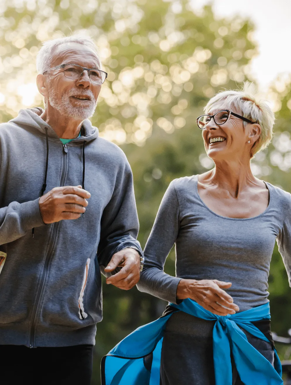 Mature couple exercising/walking